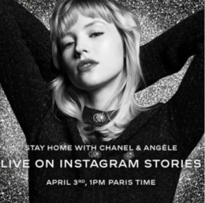 publicité chanel avec angèle pour live instagram