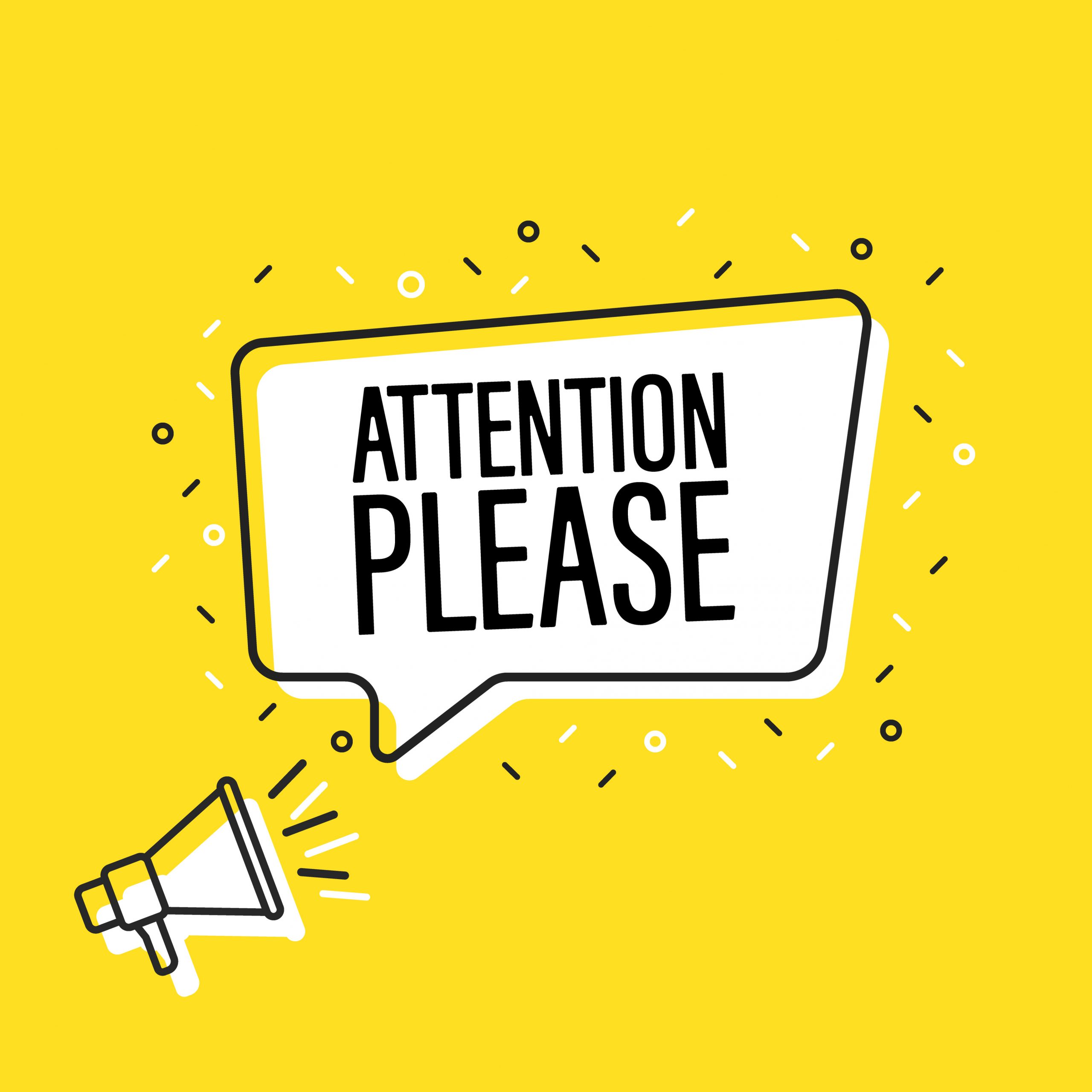 mégaphone pour annonce importante