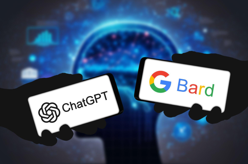 Visuel différence entre ChatGPT et Bard